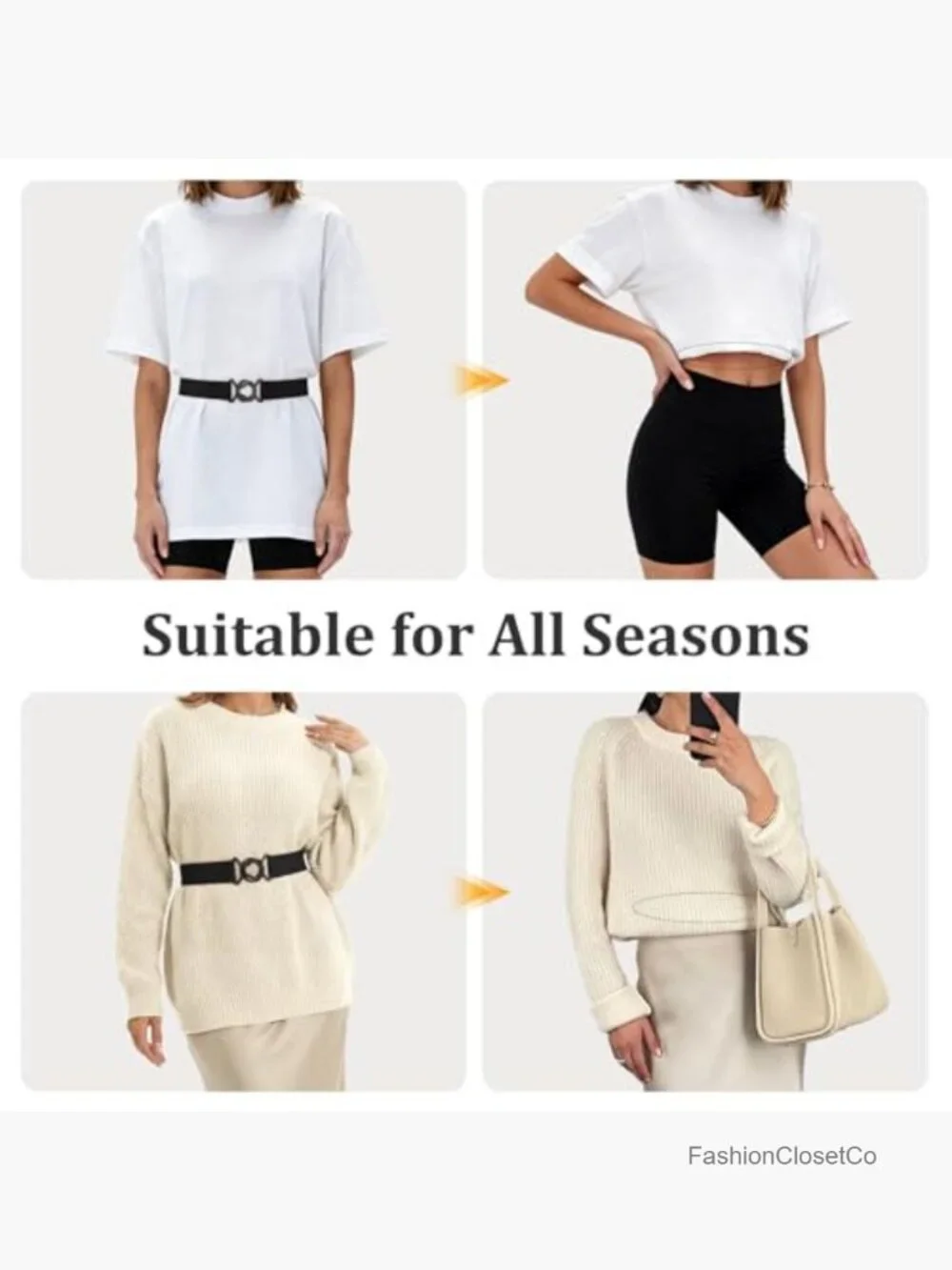 No Show Stretch Belt 2 Pack Adjustable Elastic Web Belt with Flat Buckle